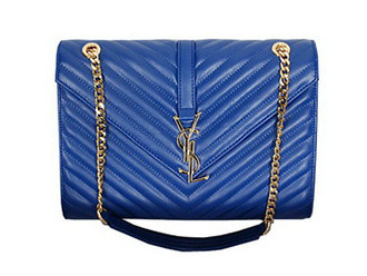 1:1 YSL classic monogramme flap 8245 blue - Click Image to Close